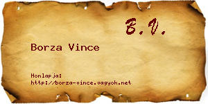 Borza Vince névjegykártya