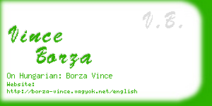 vince borza business card